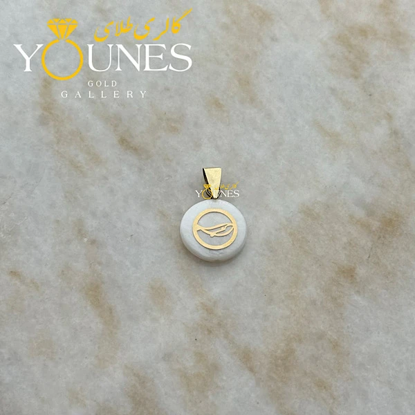 آویز طلا سنگ صدف نهنگ کوچک